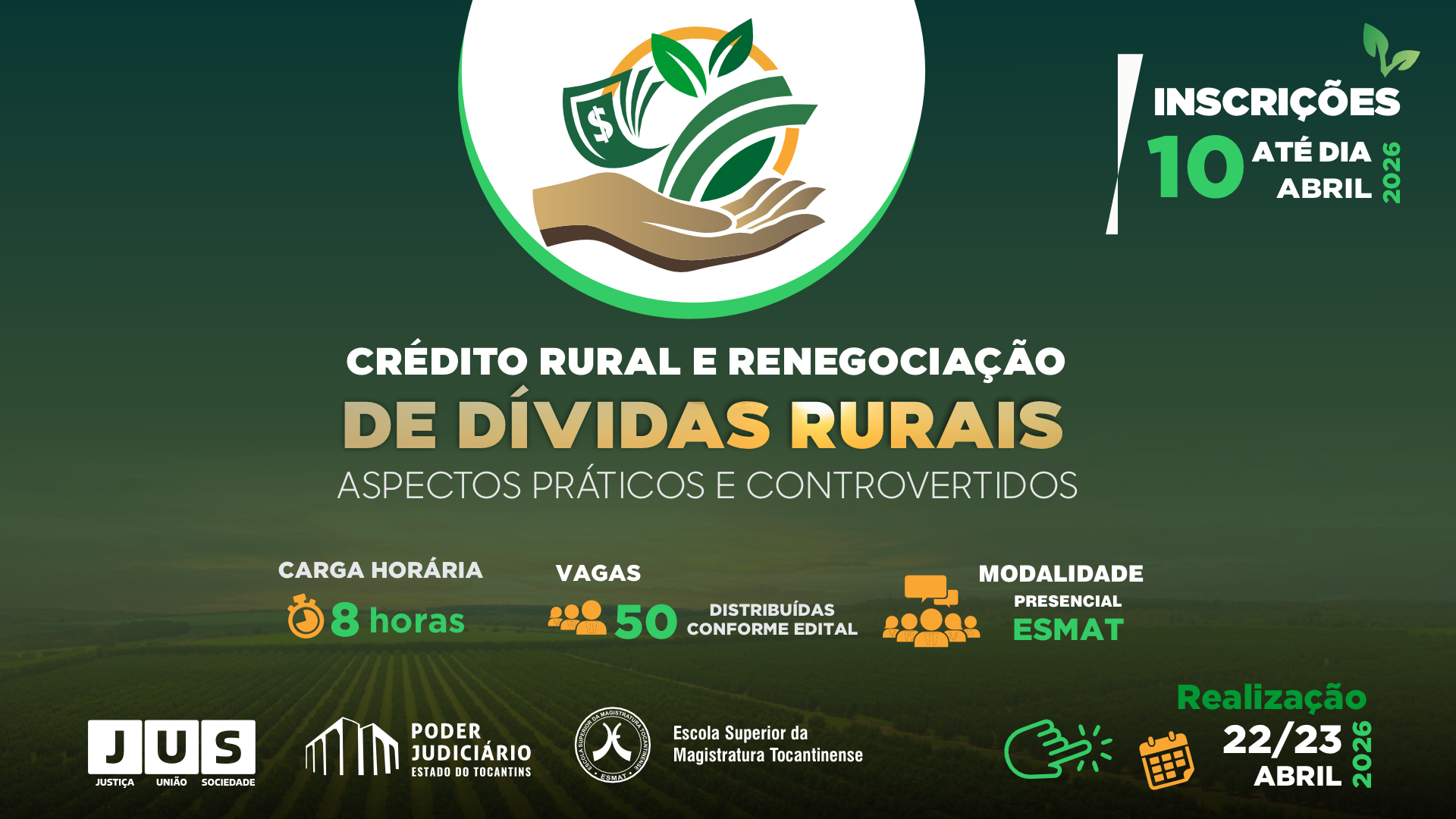Esmat abre inscrições para curso sobre crédito rural e renegociação de dívidas no agronegócio